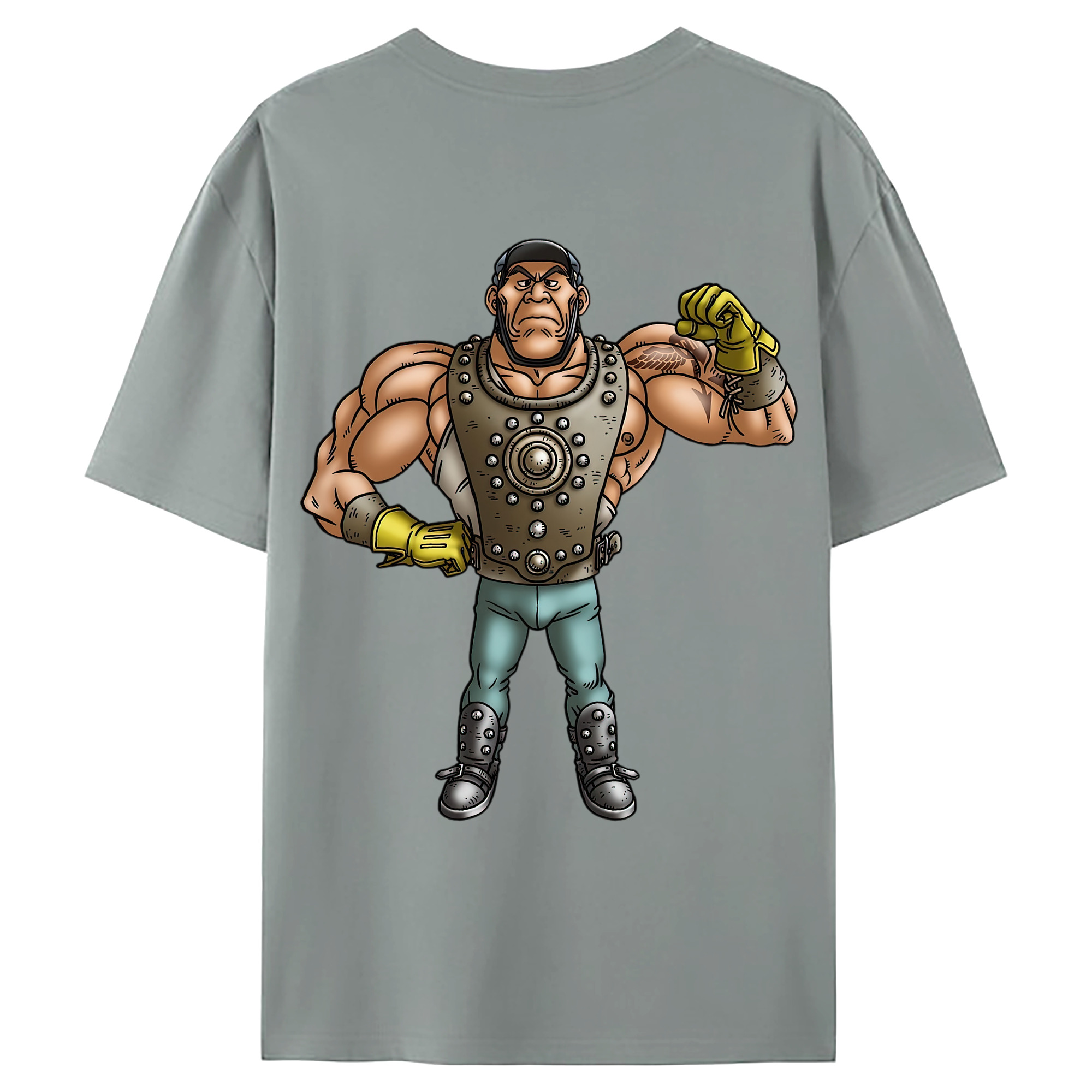 （画像用） ドラゴンクエスト Doragon Kuesuto Dragon Quest 綿100％ メンズ半袖Tシャツ（バックプリント） 通気性